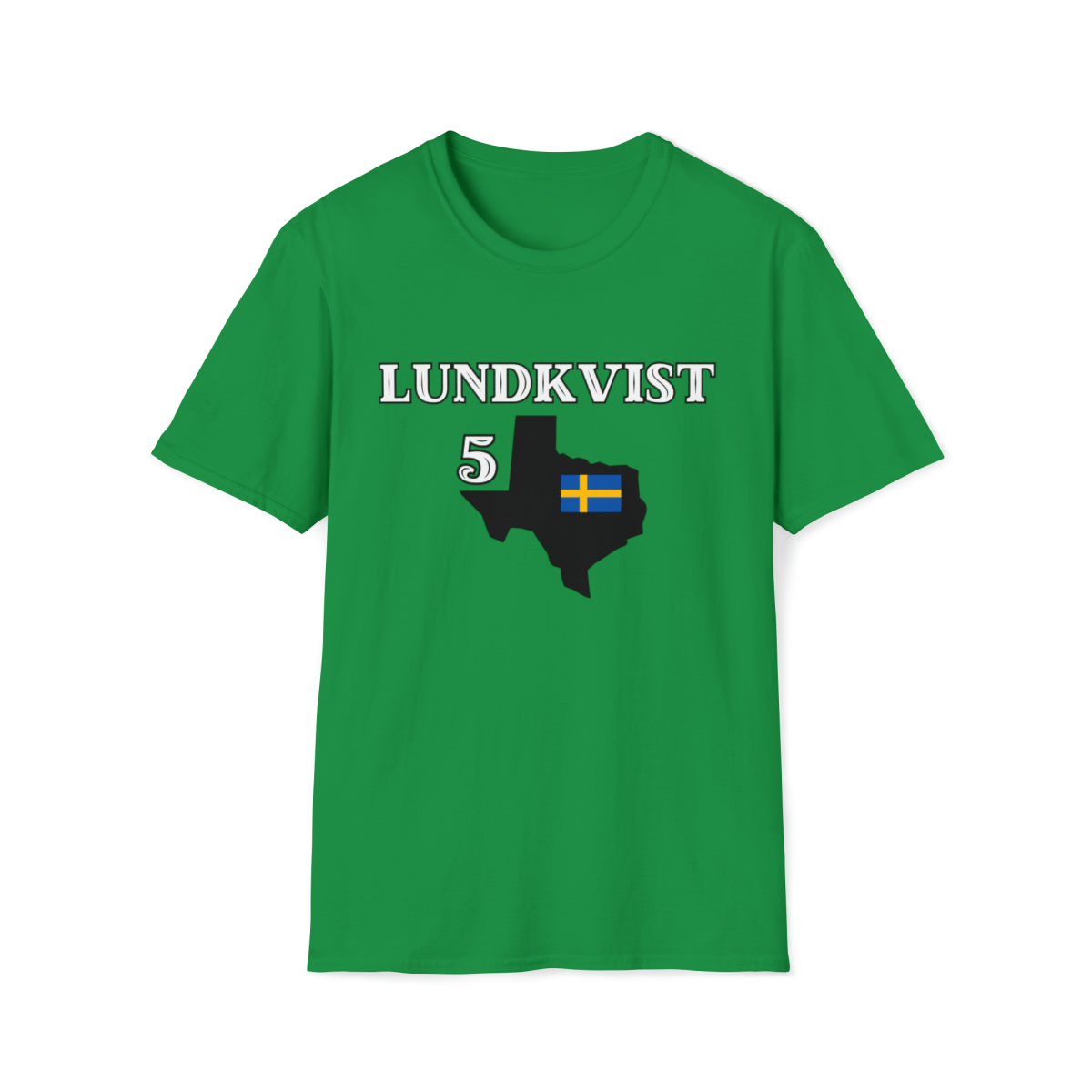 image of our Lundkvist hockey tribute t-shirt in green