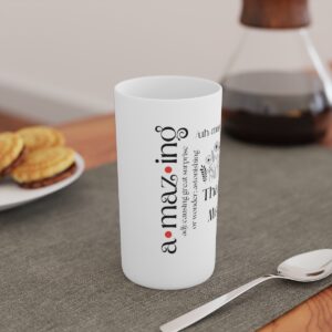 image of the amazing definition conical (no handle) coffee mug displayed on a table top